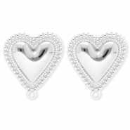 BY31® Stainless Steel findings earrings / earpins heart with loop Silver