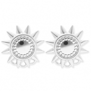 BY31® Stainless Steel findings earrings / earpins sun with 3 loops Silver