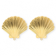 BY31® Stainless Steel findings earrings / earpins shell with loop Gold