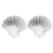BY31® Stainless Steel findings earrings / earpins shell with loop Silver