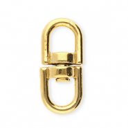 Stainless steel findings key chain oval Gold