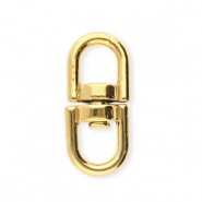 Stainless steel findings key chain oval Gold