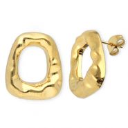 Stainless steel earrings / earpin trapezium Gold