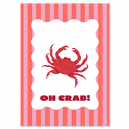 BY31® Jewellery cards "Oh crab!" Red-Pink-White