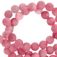 Natural stone beads Quartz 8mm matt Wineberry Red