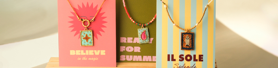 New handmade embroidered charms & jewellery cards New handmade embroidered charms & jewellery cards